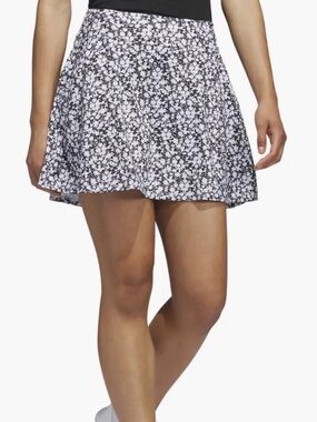 Adidas Black White Floral Print Athletic Golf Skort Pickleball Tennis NWT 2XL